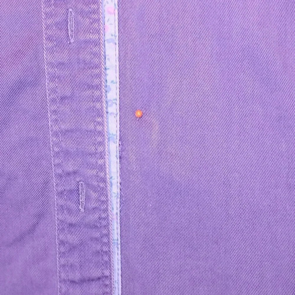 Women's Purple Cotton Short Sleeve 2 Pocket Cotton Shirt NO NAME  NO TAGS - Picture 7 of 11